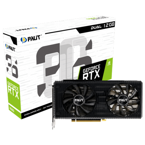 SVGA PCIE PALIT GeForce RTX 3060 Dual 12GB GDDR6 192-bit NE63060019K9-190AD