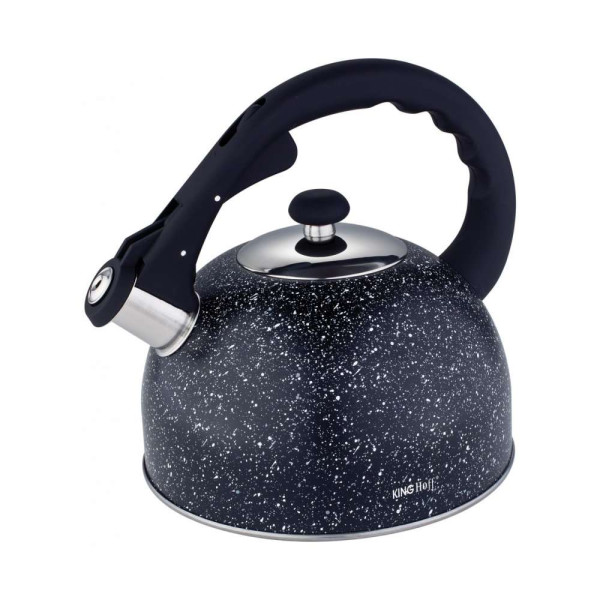 Kinghoff kh1406 čajnik sa zviždukom crni mermerni 2,6l