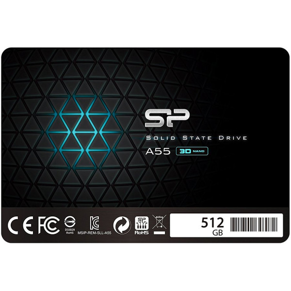 SILICON POWER Ace A55 512GB SSD, 2.5 7mm, SATA 6Gbs, ReadWrite: 560  530 MBs ( SP512GBSS3A55S25 ) 