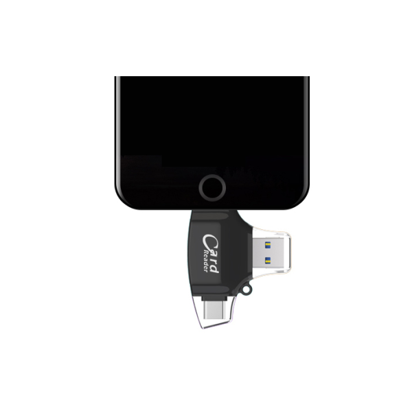 Citac kartica SD microSD na Type C Lightning USB 2.0 JWD-84 crni