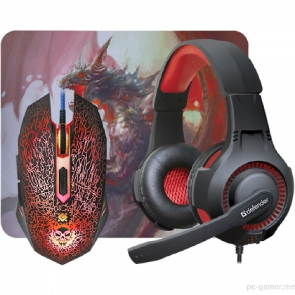 Slušalice+miš+podloga Defender Dragonborn MHP-003, gejmerske
