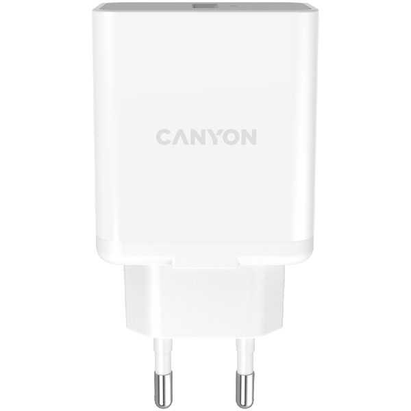 Canyon, Wall charger with 1*USB, QC3.0 24W, Input: 100V-240V, Output: DC 5V3A,9V2.67A,12V2A, Eu plug, Over-load,  over-heated, over-current