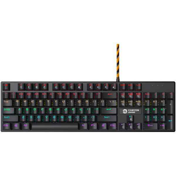Wired black Mechanical keyboard With colorful lighting system104PCS rainbow backlight LED,also can custmized backlight,1.8M braided cable l