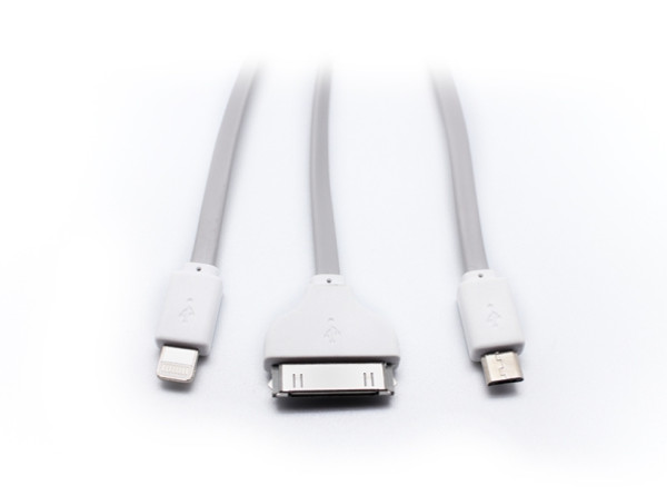 Data kabl Teracell Extreme 3u1(micro USB/iphone 4/iphone 5) sivi 1.2m