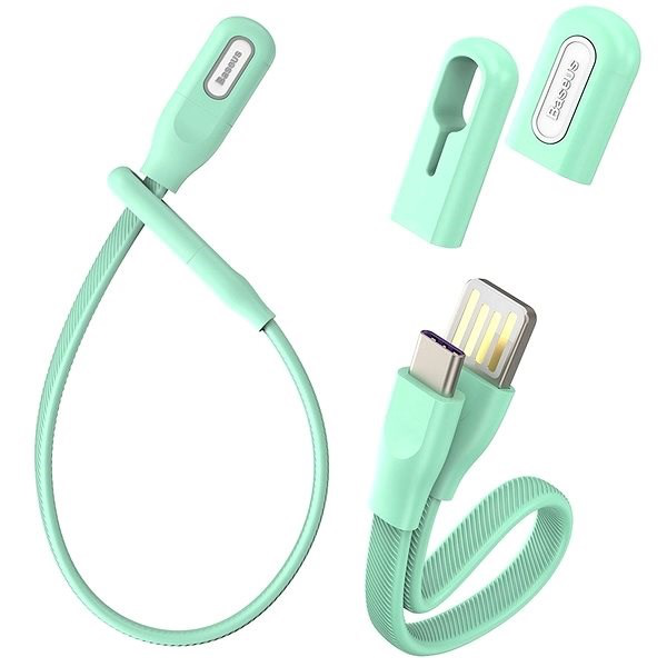 Data kabl Baseus Bracelet Type C mint 0.22m