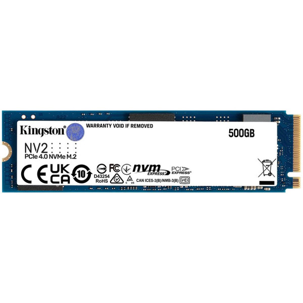 Kingston 500GB NV2 M.2 2280 PCIe 4.0 NVMe SSD, up to 35002100MBs, 160TB, EAN: 740617329858 ( SNV2S500G ) 