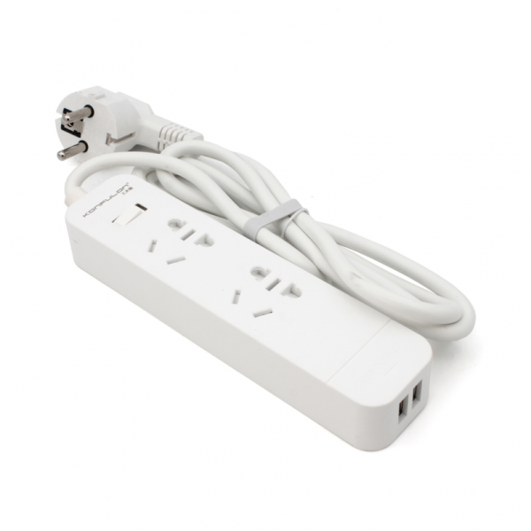 Produzni kabl KONFULON P01 1.5m 2xAC (250V/10A) + 2xUSB (5V/2.4A) beli