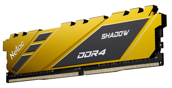 RAM DDR4 8GB 3200MHz Netac Shadow C16 Yellow NTSDD4P32SP-08Y