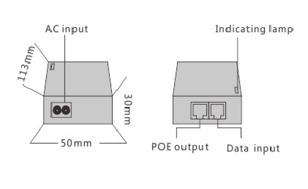 Wi-Tek WI-POE55-48V-60W Gigabit PoE Injector, 60W ( 2107 )