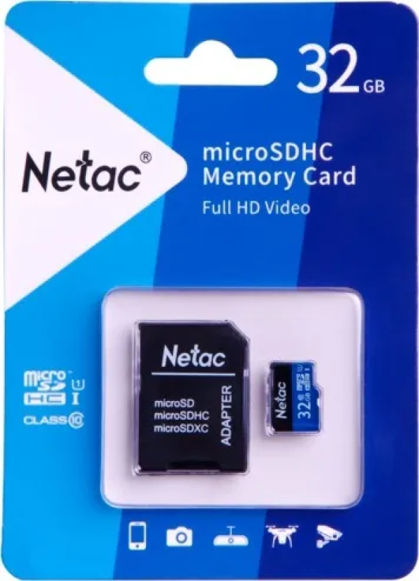 Micro SDHC Netac 32GB P500 Standard NT02P500STN-032G-R + SD adapter