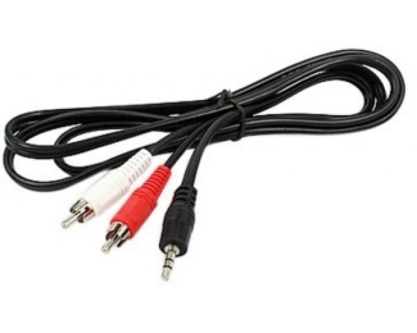 E-GREEN Kabl audio 3.5mm - 2xRCA 1.5m crni