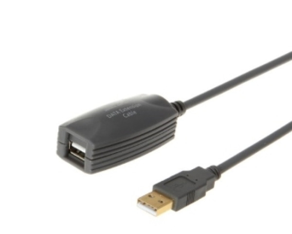 E-GREEN Kabl sa pojačivačem USB A - USB A MF 5m crni