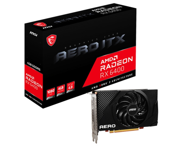 MSI AMD Radeon RX 6400 4GB 64bit RX 6400 AERO ITX 4G
