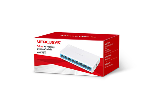 LAN Switch Mercusys MS108 8port 10/100Mbps Mini Desktop Switch (44156)