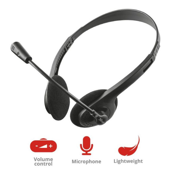 Slušalice TRUST Primo ChatHeadset žične3,5mm+2x3,5mmcrna' ( '21665' ) 