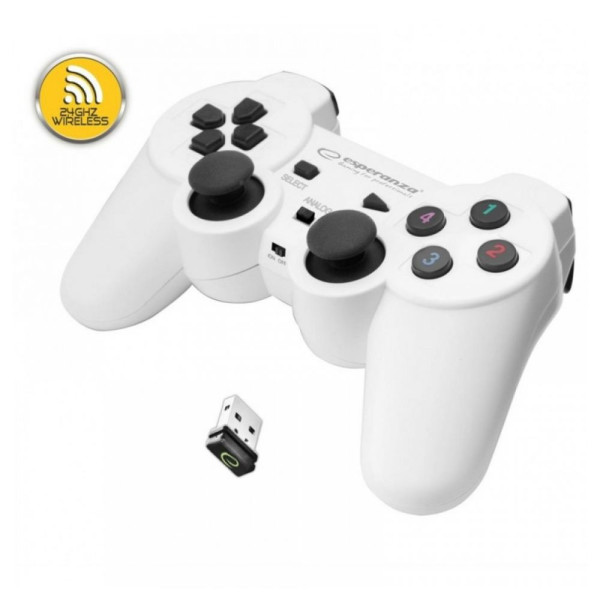 Esperanza egg108w  bežični gamepad 2.4ghz ps3/pc usb  gladiator belo/crni