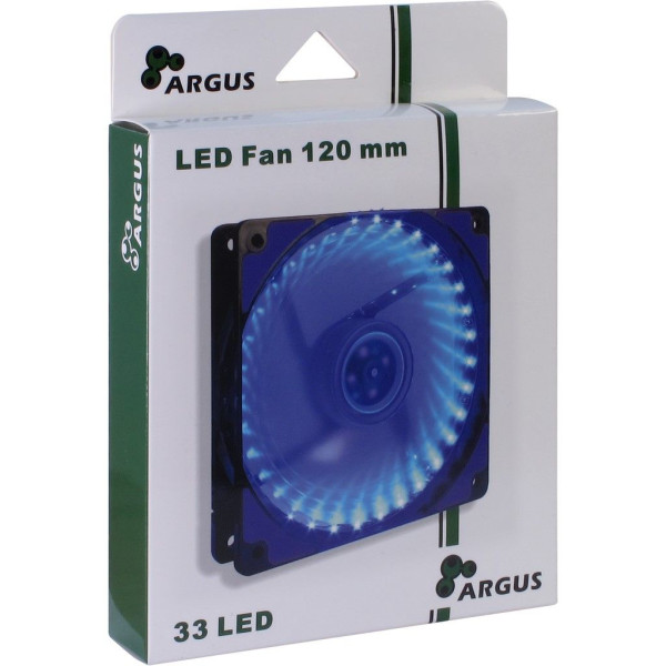 InterTech Fan Argus L-12025 BL, 120mm LED, Blue ( 1737 )