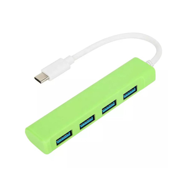 USB Hub 4 port Mark F711 3.0 Tip C Zeleni